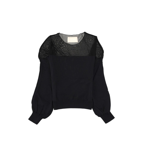 long-sleeve round-neck top
