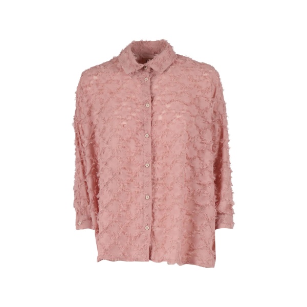 long-sleeved frayed shirt