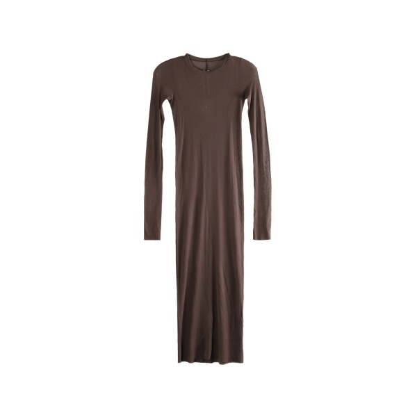 long-sleeved ribbed midi dress