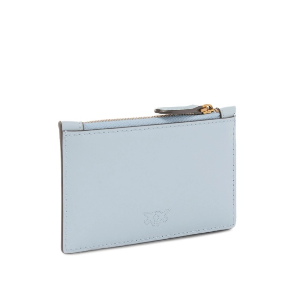 love birds zip leather wallet