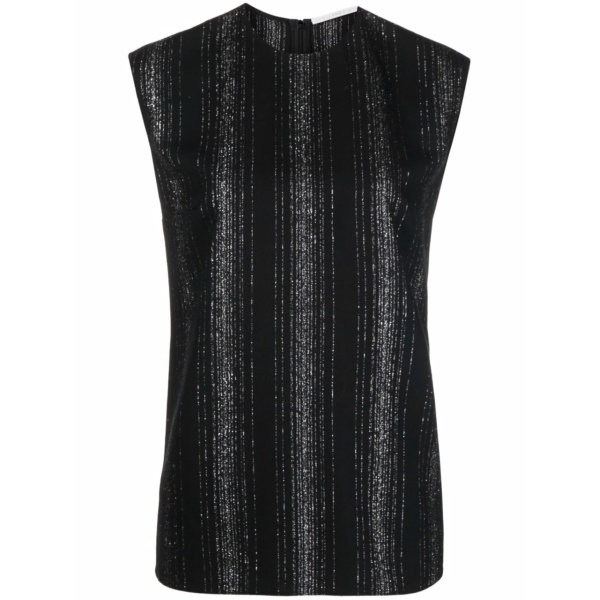lurex striped sleeveless blouse