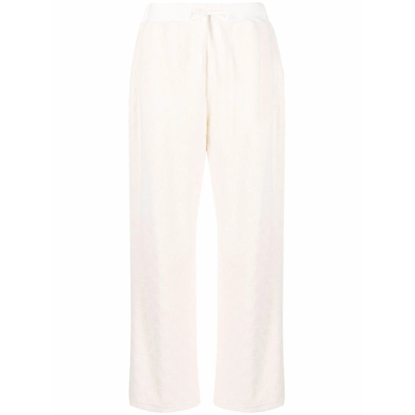 monogram-pattern terrycloth wide-leg trousers