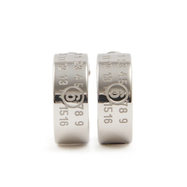 Numeric engraved hoop earrings