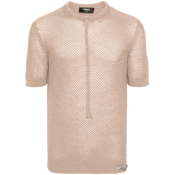 open-knit wool T-shirt