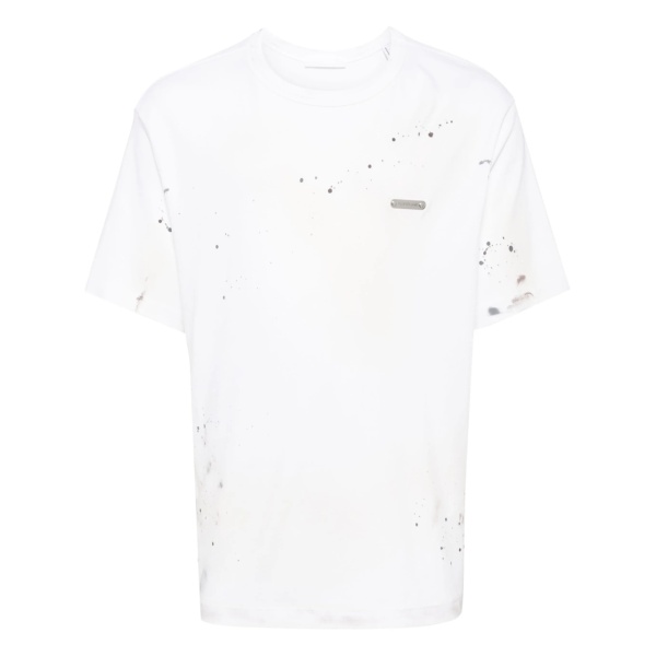paint-splatter cotton T-shirt