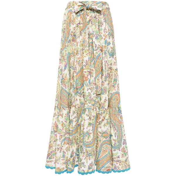 paisley-print cotton skirt