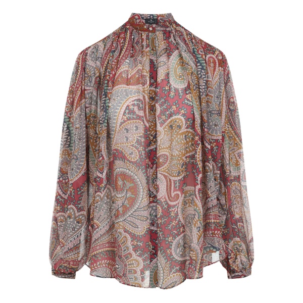 paisley print high-neck blouse