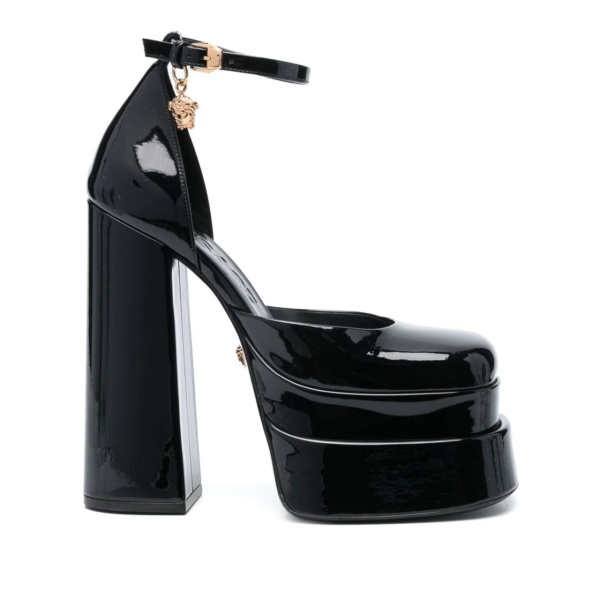 patent leather 160mm platform pumps