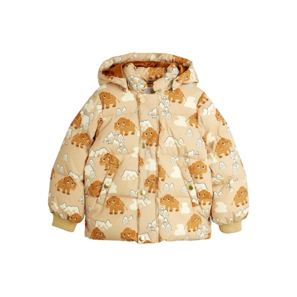 patterned hooded coat