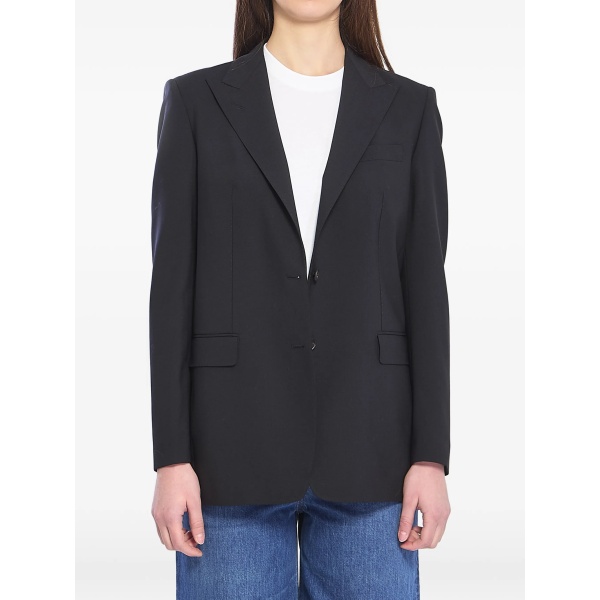 peak-lapel single-breasted blazer