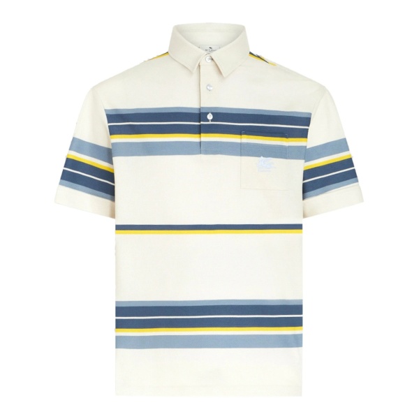 Pegaso-embroidered striped polo shirt