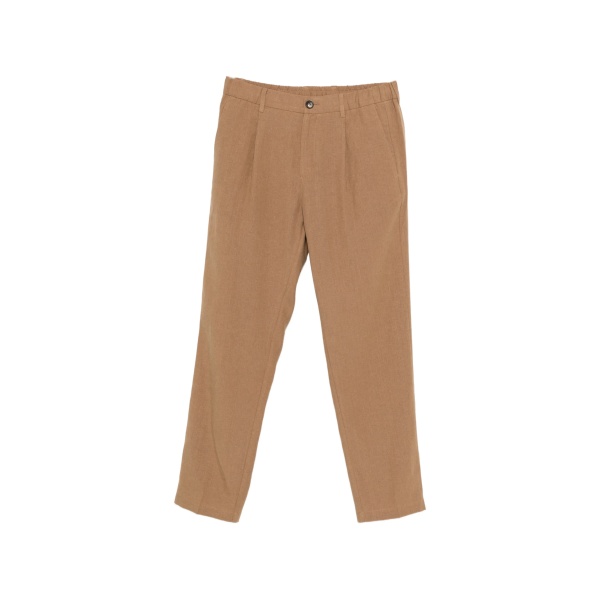 pleated straight trousers