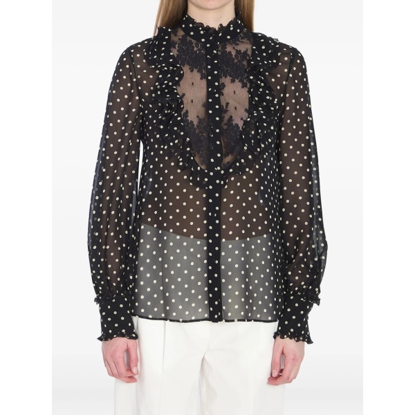 polka dot-print shirt
