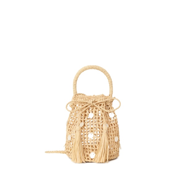 Precious Moments raffia tassel-detail bucket bag
