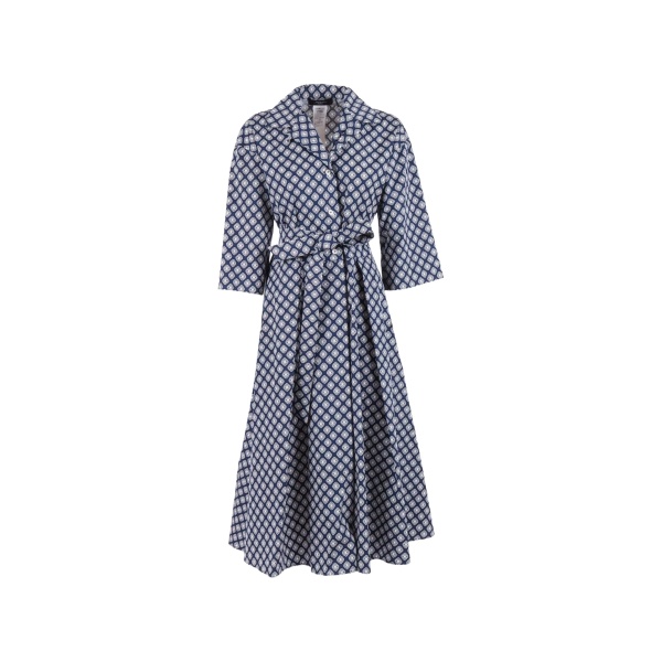 printed belted dress