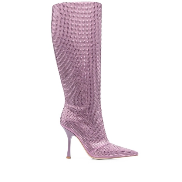 rhinestone-embellished 110mm knee-high boots