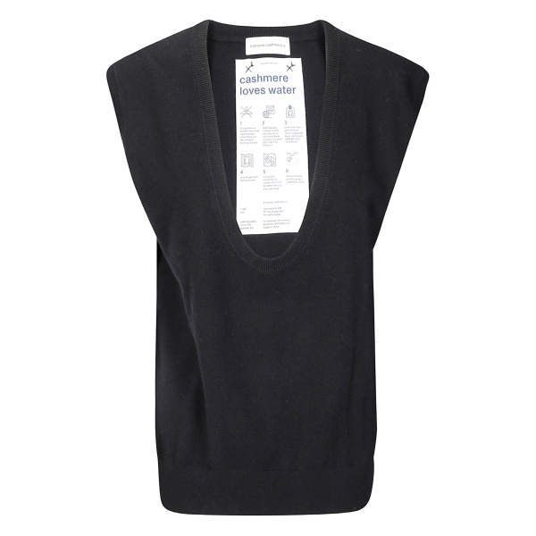 ribbed deep-neckline gilet