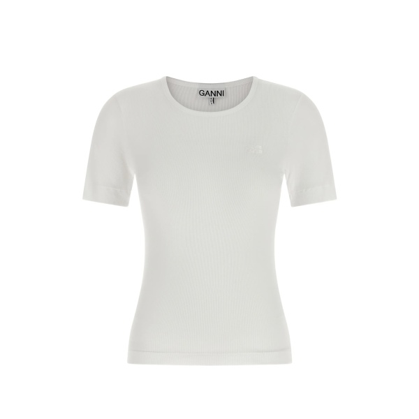 ribbed logo-embroidered T-shirt