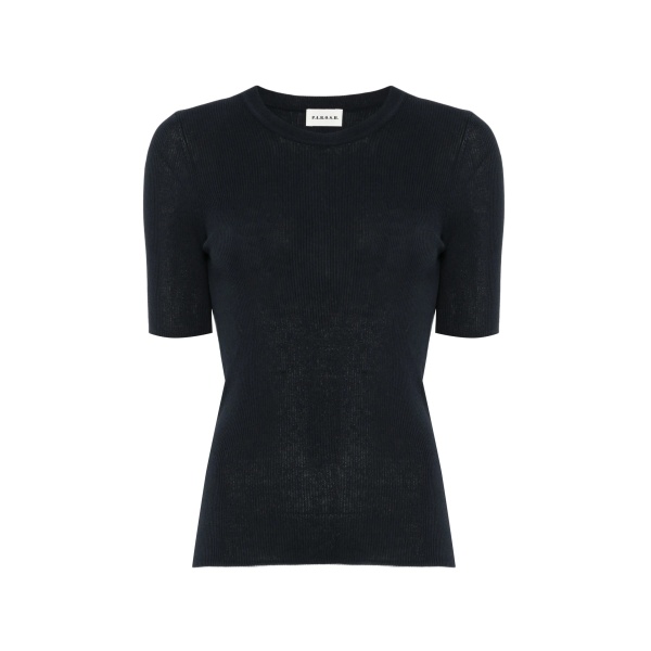 ribbed short-sleeve T-shirt