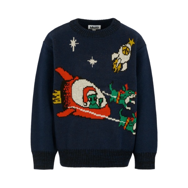 rocket-embellishment crew-neck sweater