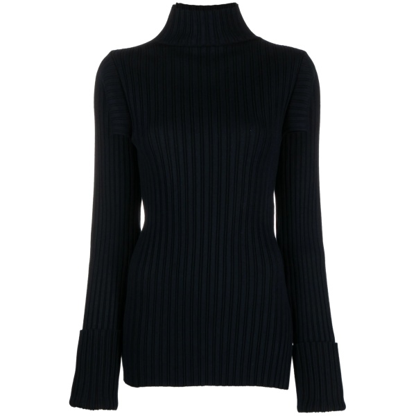 roll-neck side-slit top