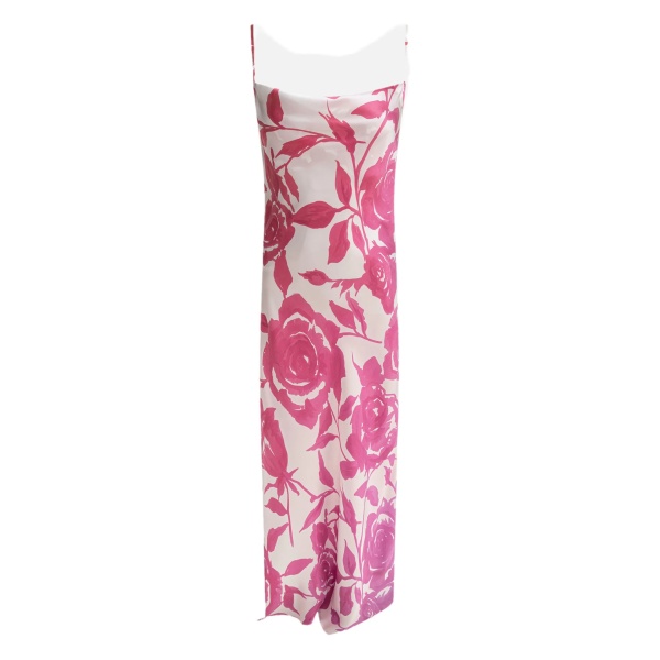 rose-print slip maxi dress