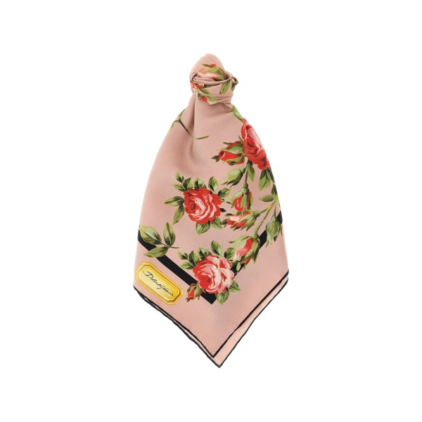 rose-print twill scarf