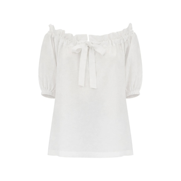 ruffled bow blouse