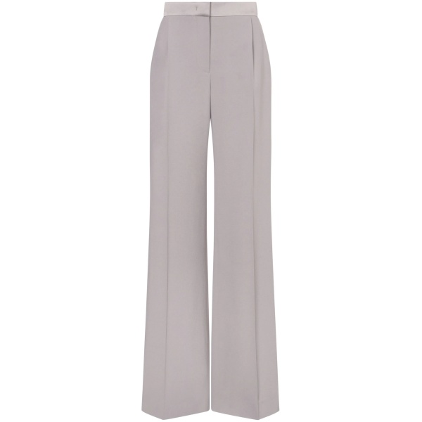 satin-trim crepe trousers