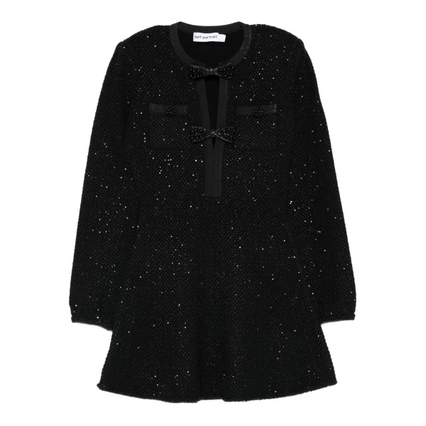 sequin bow mini dress