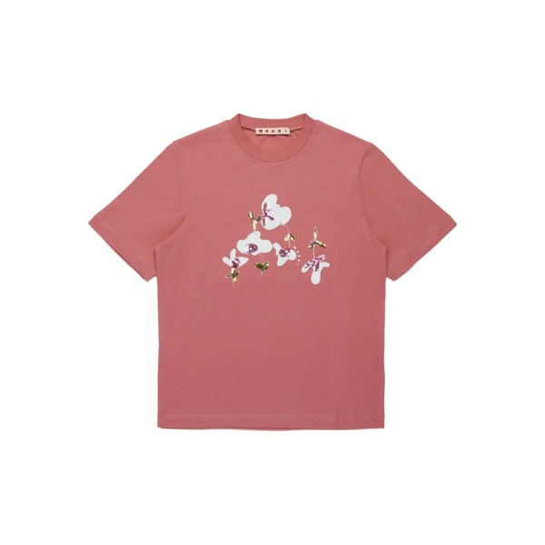 sequin-embellished floral T-shirt