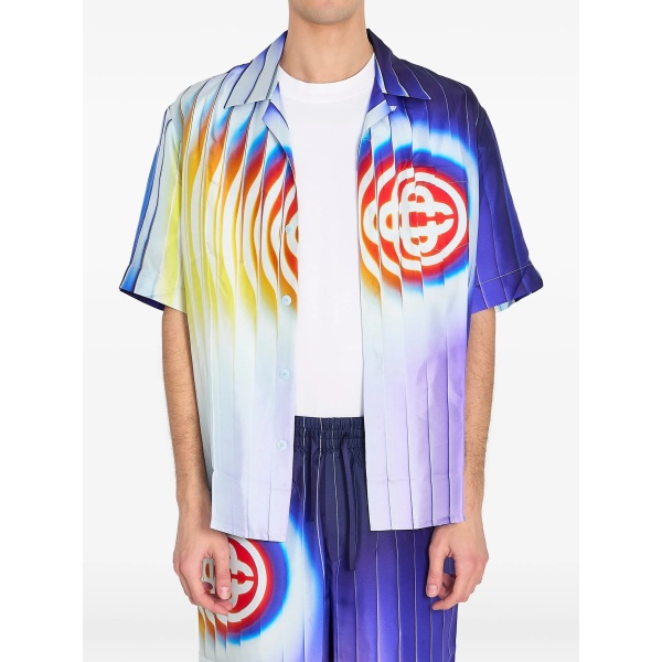 Shockwave short-sleeve silk shirt