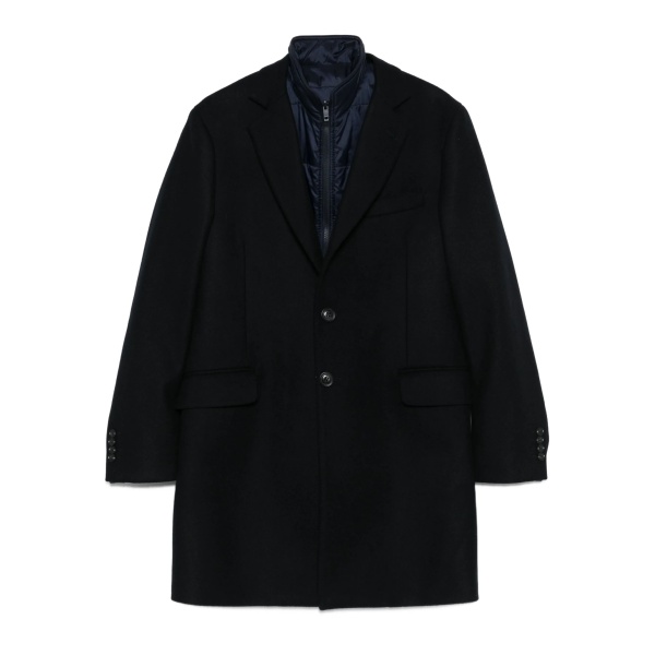 single-breasted layered coat