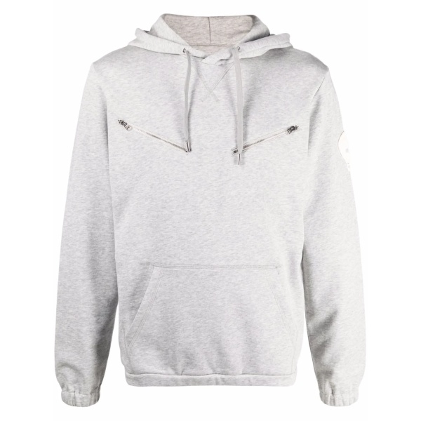 skull-patch zip-detail hoodie