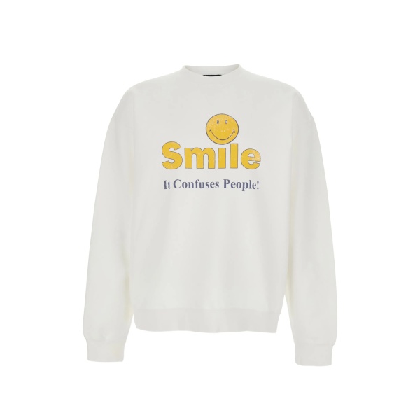 smiley-print sweatshirt