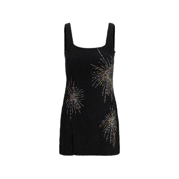 split beaded mini dress