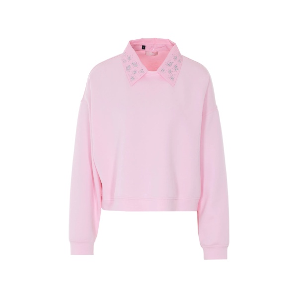 strass-collar sweatshirt