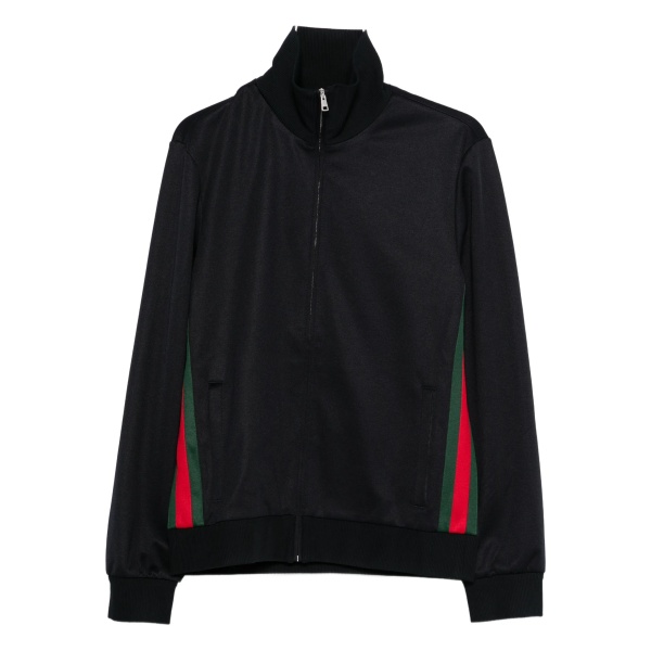 stripe zip-fastening sweatshirt
