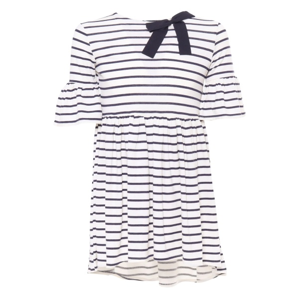 striped bell-sleeve dress