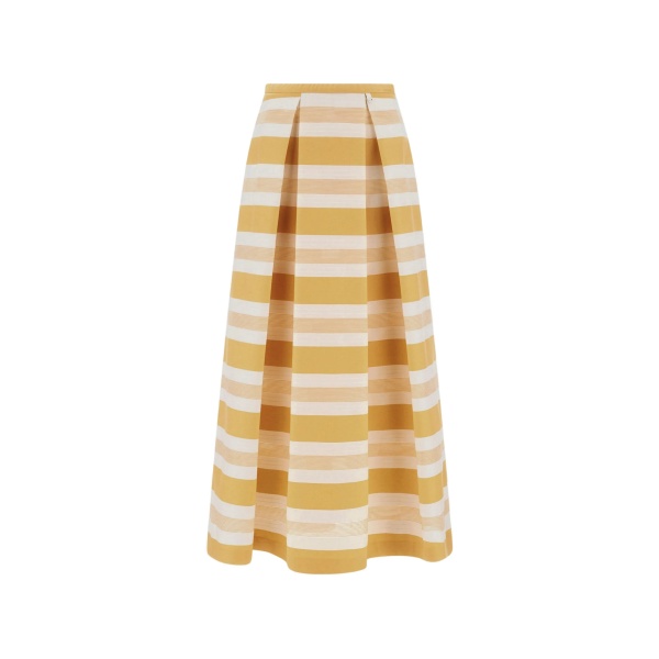 striped flared skirt