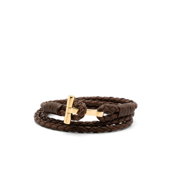 T-plaque leather bracelet