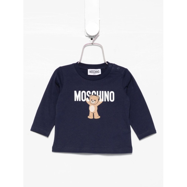 teddy-print long-sleeve top