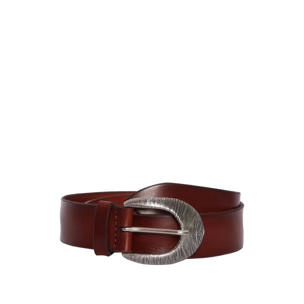 textured buckle leather belt