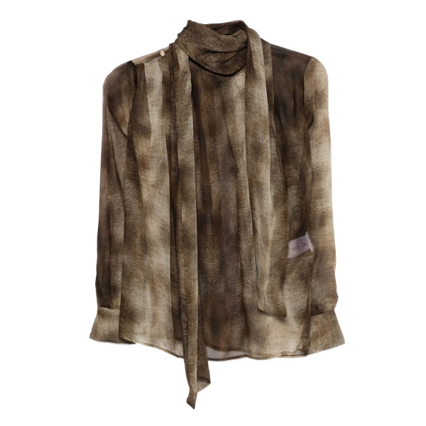 tie-neck silk top