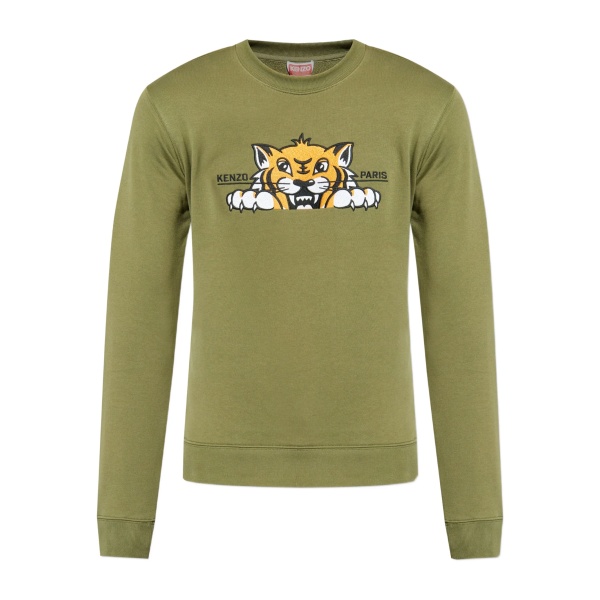 tiger-print crew neck sweatshirt