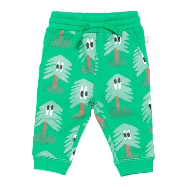 tree-print drawstring trousers