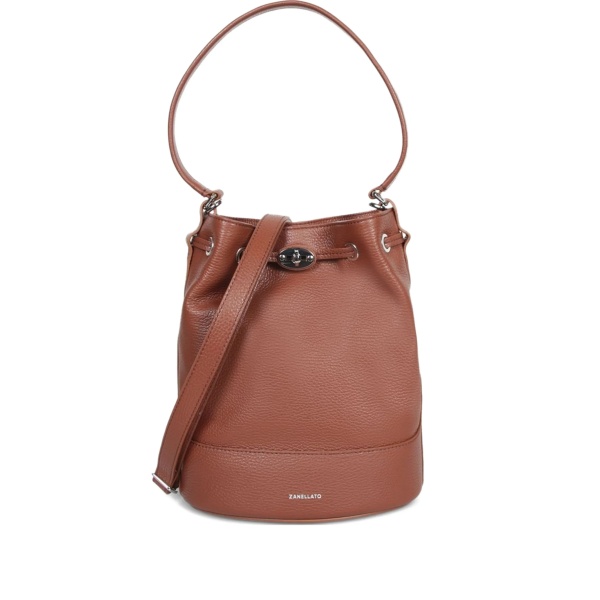 turn-lock leather shoulder bag