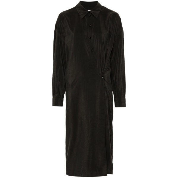 twisted straight-collar dress