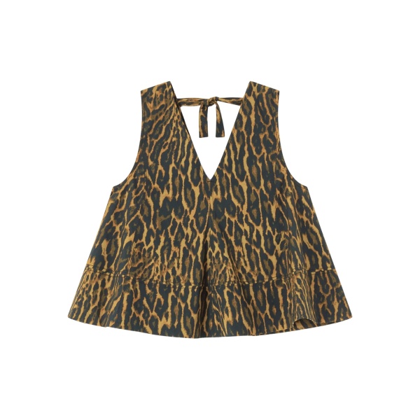 V-neck animal-print top