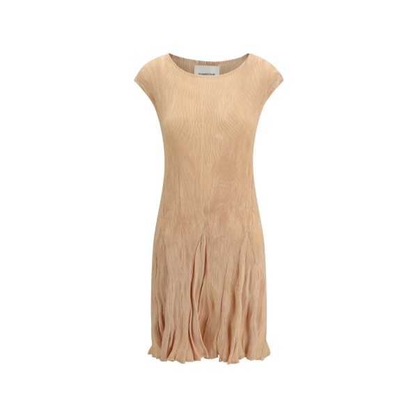 Wavy pleated mini dress